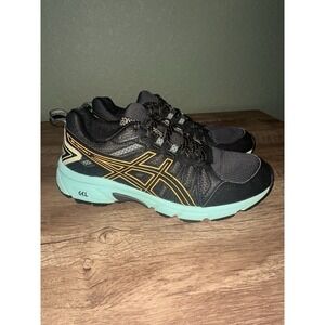 Asics Womens GEL-VENTURE 7 Trail Running Shoe Black/Orange Sneakers US 8